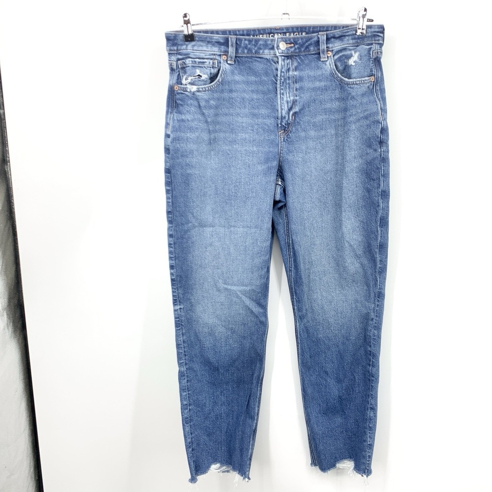 American Eagle Outfitters Straight Leg Distressed Blue Jeans